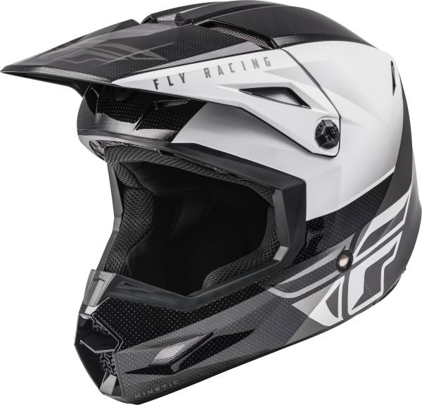 FLY RACING - KINETIC STRAIGHT EDGE HELMET BLACK/WHITE 2X - Image 1