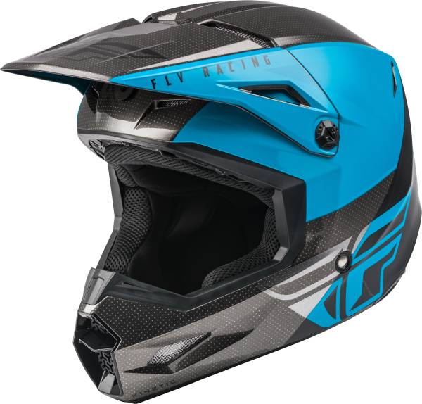 FLY RACING - KINETIC STRAIGHT EDGE HELMET BLUE/GREY/BLACK XS - Image 1