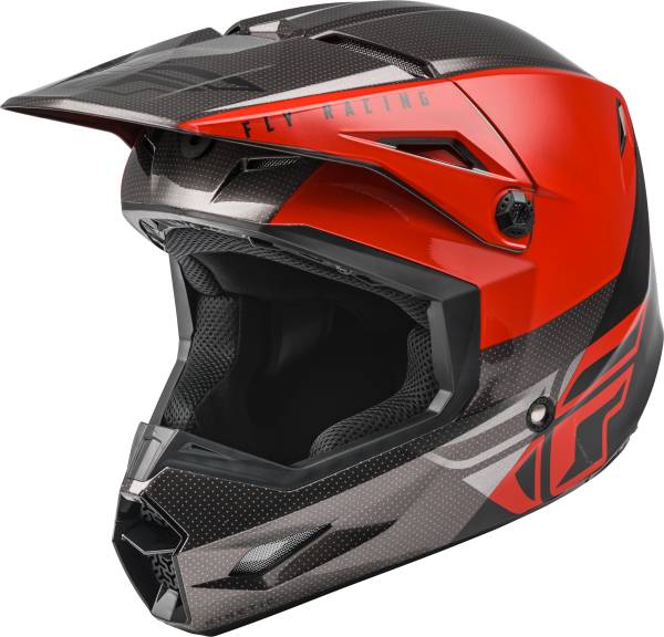 FLY RACING - KINETIC STRAIGHT EDGE HELMET RED/BLACK/GREY XS - Image 1