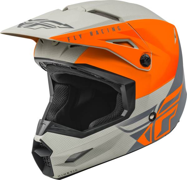 FLY RACING - KINETIC STRAIGHT EDGE HELMET MATTE ORANGE/GREY 2X - Image 1