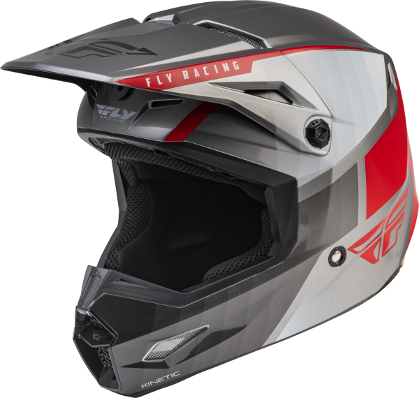 FLY RACING - KINETIC DRIFT HELMET CHARCOAL/LIGHT GREY/RED 2X - Image 1