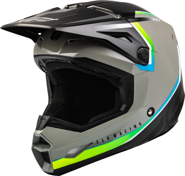 FLY RACING - YOUTH KINETIC VISION HELMET GREY/BLACK YL - Image 1