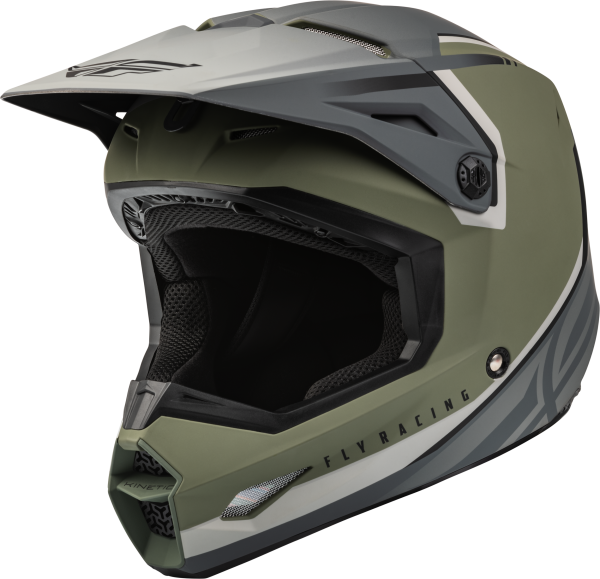 FLY RACING - KINETIC VISION HELMET MATTE OLIVE GREEN/GREY XS - Image 1