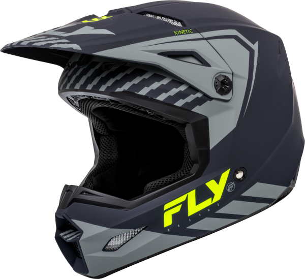 FLY RACING - KINETIC MENACE HELMET MATTE GREY/HI-VIS 2X - Image 1