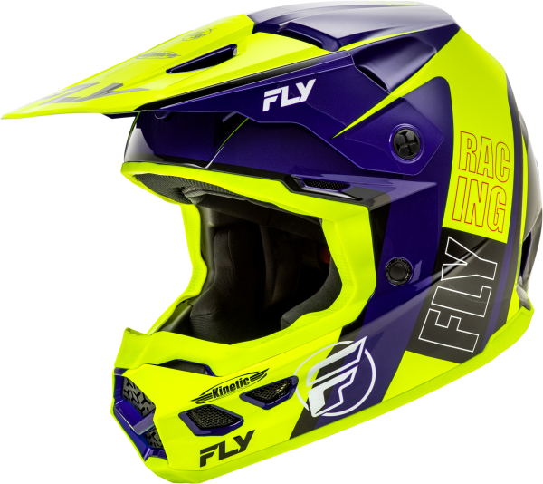 FLY RACING - KINETIC RALLY HELMET HI-VIS/BLUE/BLACK 2X - Image 1