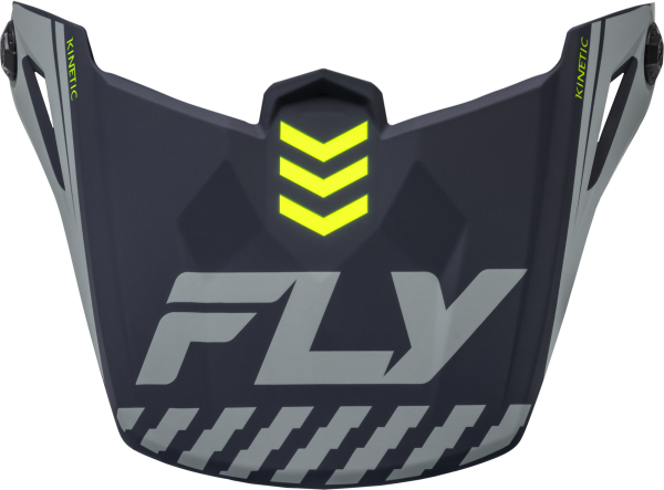 FLY RACING - KINETIC MENACE VISOR MATTE GREY/HI-VIS - Image 1