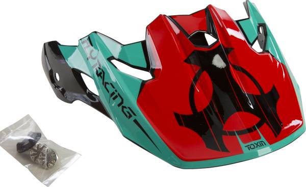 FLY RACING - TOXIN ORIGINAL VISOR RED/TEAL/BLACK - Image 1