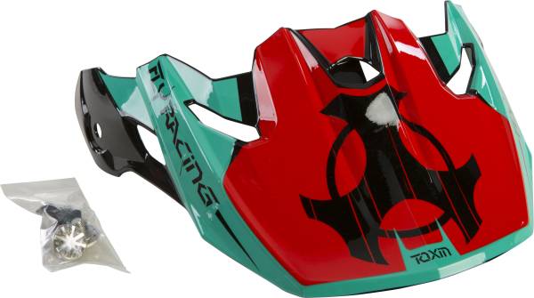 FLY RACING - TOXIN ORIGINAL YOUTH VISOR RED/TEAL/BLACK - Image 1