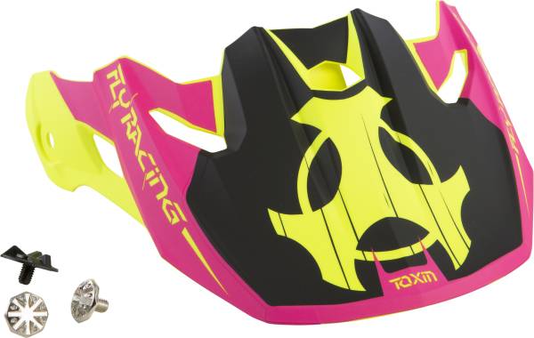 FLY RACING - TOXIN ORIGINAL YOUTH VISOR MATTE HI-VIS/PINK - Image 1