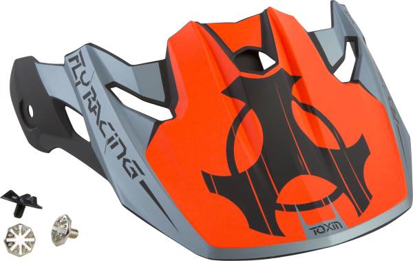 FLY RACING - TOXIN ORIGINAL VISOR MATTE ORANGE/BLACK/GREY - Image 1