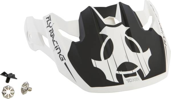 FLY RACING - TOXIN ORIGINAL YOUTH VISOR MATTE WHITE/BLACK - Image 1