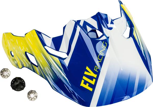 FLY RACING - TOXIN RESIN VISOR WHITE/YELLOW/BLUE - Image 1