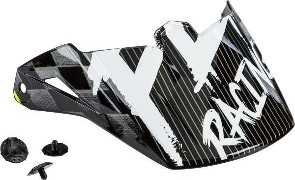 FLY RACING - YOUTH KINETIC SKETCH VISOR BLACK/WHITE/HI-VIS - Image 1