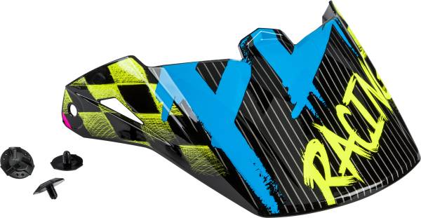 FLY RACING - YOUTH KINETIC SKETCH VISOR BLUE/HI-VIS/BLACK/PINK - Image 1