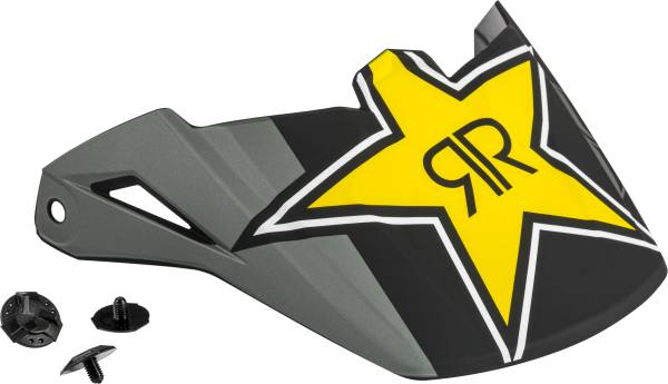 FLY RACING - KINETIC ROCKSTAR HELMET VISOR MATTE GREY/BLACK/YELLOW - Image 1