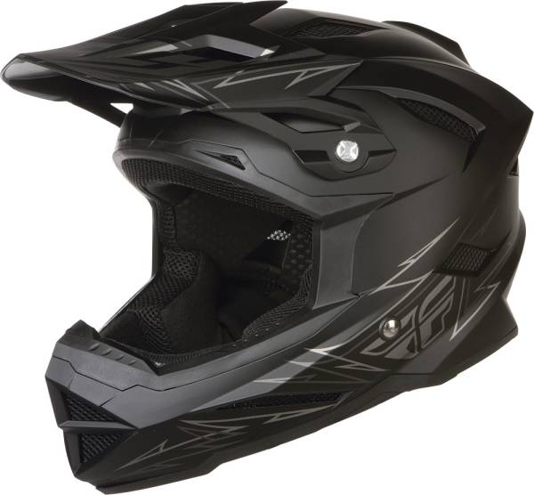 FLY RACING - DEFAULT HELMET MATTE BLACK/SILVER XS - Image 1