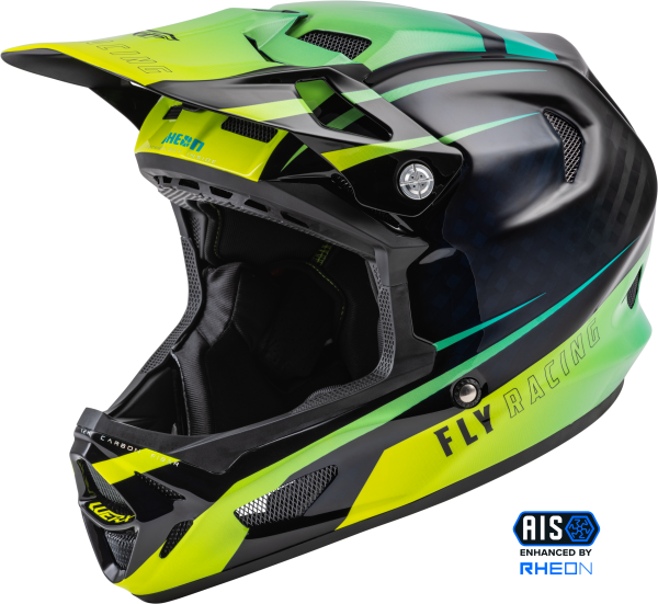 FLY RACING - WERX-R HELMET HI-VIS/TEAL CARBON 2X - Image 1