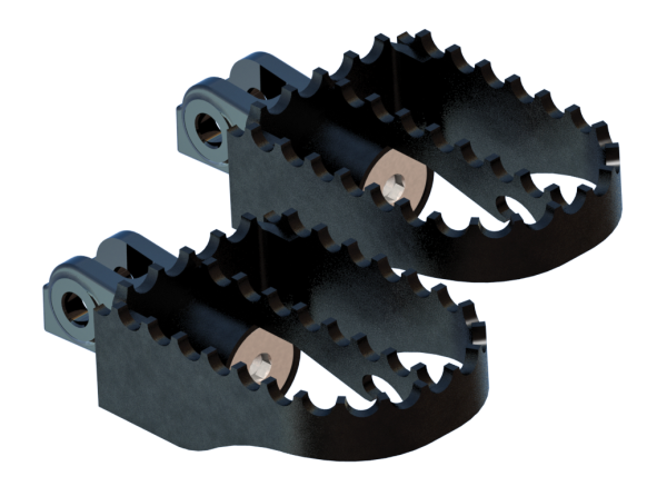 BURLY BRAND - MX STYLE STYLE FOOT PEGS RIDER BLACK - Image 1