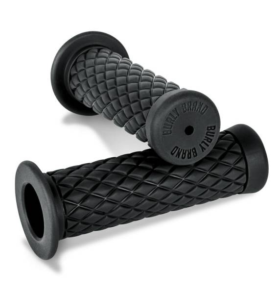 BURLY BRAND - RUBBER DIAMONDBACK GRIPS BLACK 7/8" - Image 1