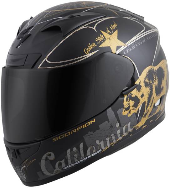 SCORPION EXO - EXO-R710 FULL-FACE HELMET GOLDEN STATE BLACK/GOLD 2X - Image 1