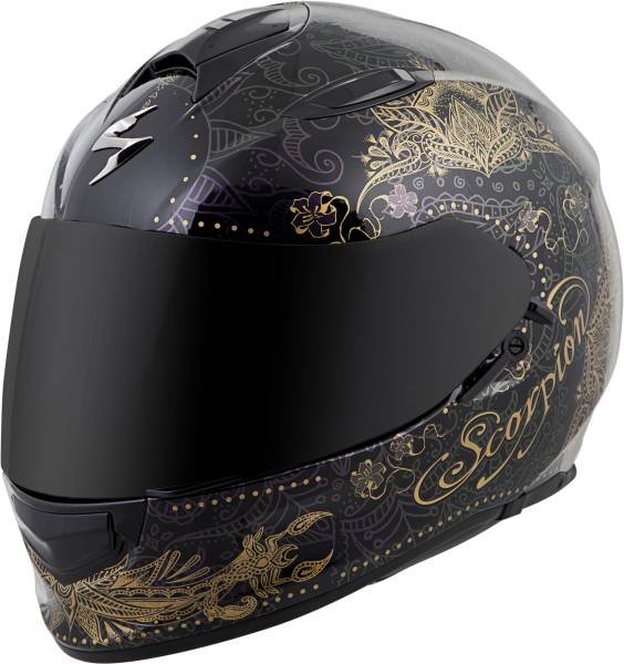 SCORPION EXO - EXO-T510 FULL-FACE HELMET AZALEA BLACK/GOLD 2X - Image 1