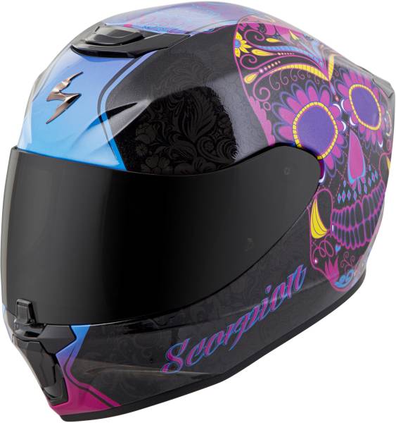 SCORPION EXO - EXO-R420 FULL-FACE HELMET SUGARSKULL BLACK/PINK 2X - Image 1