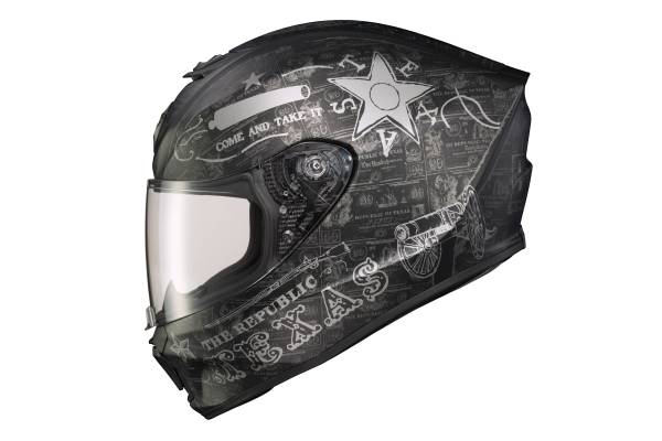 SCORPION EXO - EXO-R420 FULL-FACE HELMET LONE STAR BLACK/SILVER 2X - Image 1