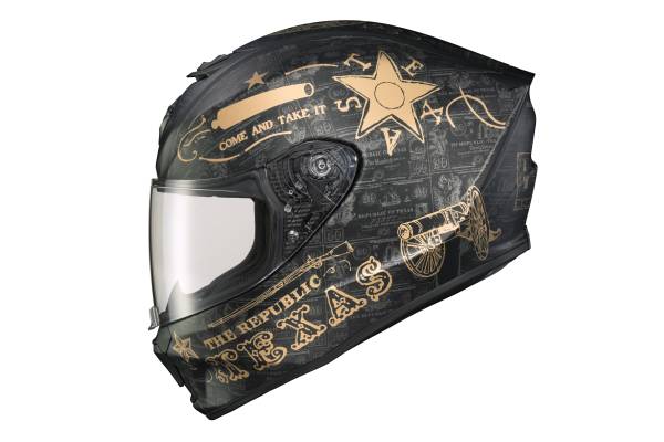 SCORPION EXO - EXO-R420 FULL FACE HELMET LONE STAR BLACK/GOLD 2X - Image 1