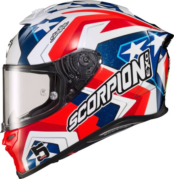 SCORPION EXO - EXO-R1 AIR FULL FACE HELMET BAUTISTA LS RED/WHITE/BLUE 2X - Image 1