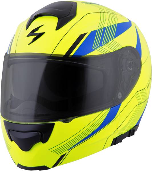 SCORPION EXO - EXO-GT3000 MODULAR HELMET SYNC NEON/BLUE 2X - Image 1