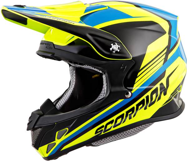 SCORPION EXO - VX-R70 OFF-ROAD HELMET ASCEND NEON/BLUE XS - Image 1