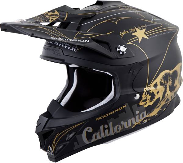 SCORPION EXO - VX-35 OFF-ROAD HELMET GOLDEN STATE BLACK 2X - Image 1