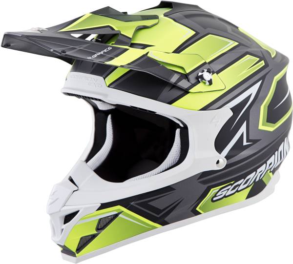 SCORPION EXO - VX-35 OFF-ROAD HELMET FINNEX SILVER/NEON 2X - Image 1