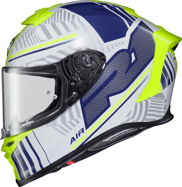 SCORPION EXO - EXO-R1 AIR FULL FACE HELMET JUICE WHITE/BLUE 2X - Image 1