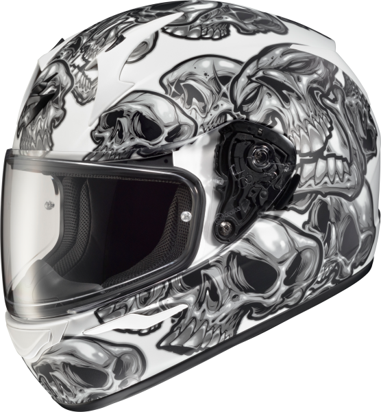 SCORPION EXO - EXO-R320 FULL-FACE HELMET SKULL-E SILVER 2X - Image 1