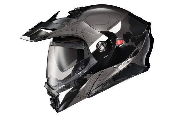 SCORPION EXO - EXO-AT960 MODULAR HELMET TOPOGRAPHIC BLACK/WHITE 2X - Image 1