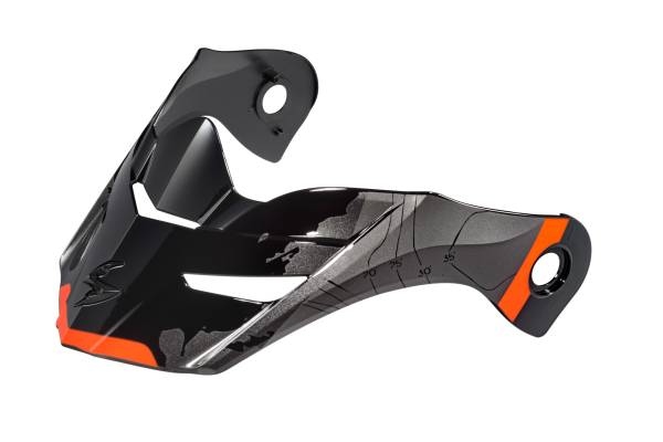 SCORPION EXO - EXO-AT960 PEAK VISOR TOPOGRAPHIC BLACK/ORANGE - Image 1