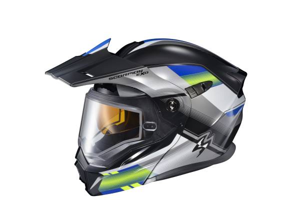 SCORPION EXO - EXO-AT950 COLD WEATHER HELMET ZEC BLUE/HIVIZ 2X (DUAL PANE) - Image 1