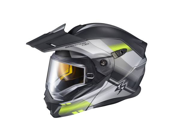 SCORPION EXO - EXO-AT950 COLD WEATHER HELMET ZEC GREY/HI-VIZ 2X (DUAL PANE) - Image 1