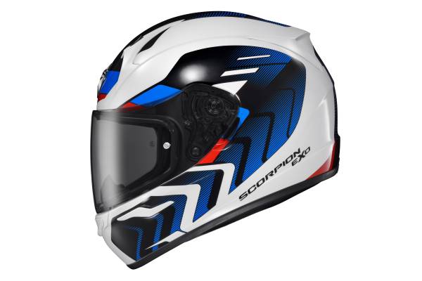 SCORPION EXO - EXO-R320 FULL-FACE HELMET ALCHEMY WHITE/BLUE/RED 2X - Image 1