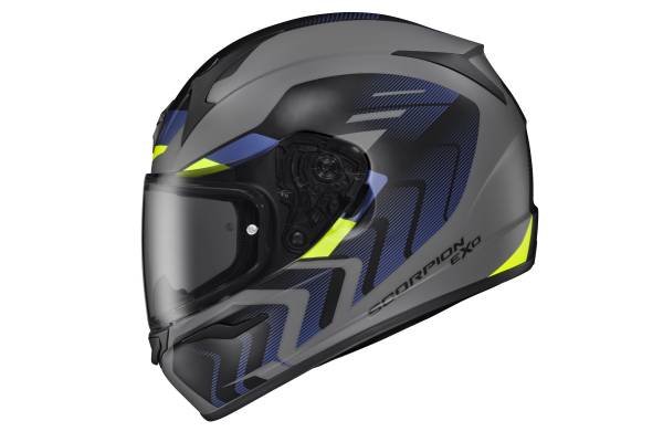 SCORPION EXO - EXO-R320 FULL-FACE HELMET ALCHEMY CEMENT/BLUE/HI-VIZ 2X - Image 1