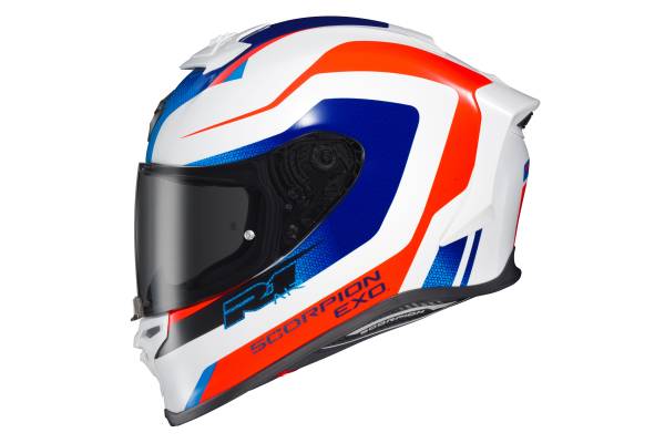 SCORPION EXO - EXO-R1 AIR FULL FACE HELMET HIVE RED/WHITE/BLUE 2X - Image 1