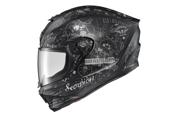 SCORPION EXO - EXO-R420 FULL-FACE HELMET SHAKE II BLACK/WHITE 2X - Image 1