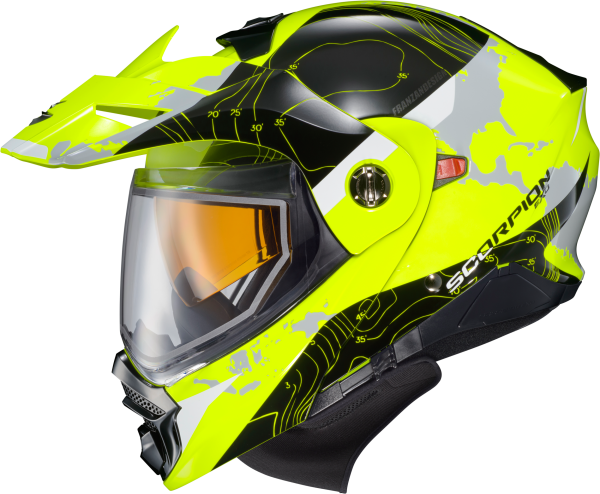 SCORPION EXO - EXO-AT960 COLD WEATHER HELMET TOPOGRAPHIC HI-VIS 2X (DUAL) - Image 1