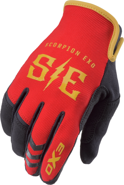 SCORPION EXO - AIR-STRETCH GLOVES CHARGE RED/GOLD 2X - Image 1