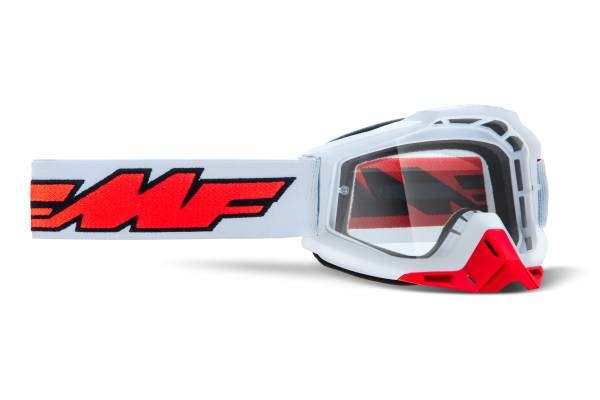 FMF VISION - POWERBOMB GOGGLE ROCKET WHITE CLEAR LENS - Image 1