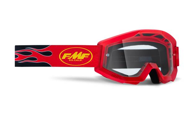 FMF VISION - POWERCORE GOGGLE FLAME RED CLEAR LENS - Image 1