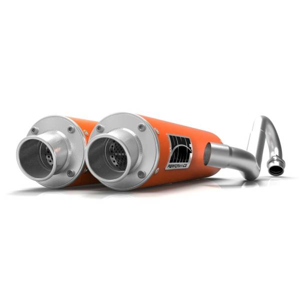 HMF - PERF SIDE BY SIDE EXHAUST FULL SYSTEM ORANGE SIDE MOUNT - Image 1