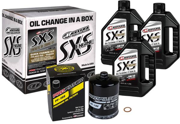 MAXIMA - SXS QUICK CHANGE KIT 5W-50 WITH BLACK OIL FILTER - Image 1