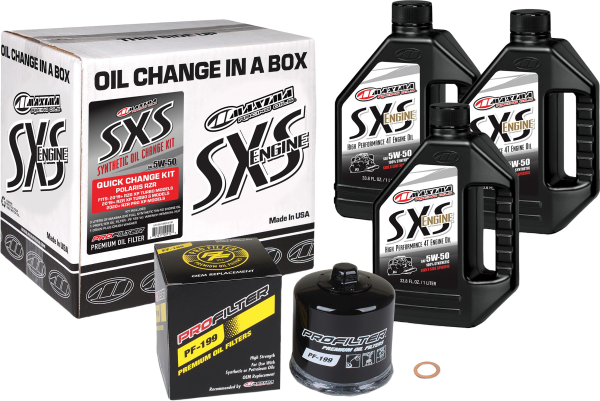 MAXIMA - SXS QUICK CHANGE KIT 5W-50 WITH BLACK OIL FILTER - Image 1